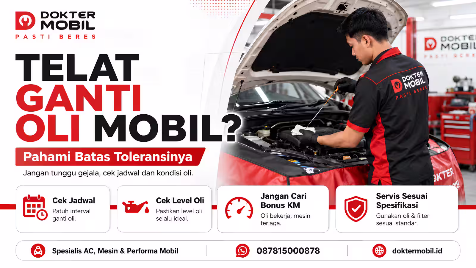 Ilustrasi batas toleransi telat ganti oli mobil untuk panduan perawatan oli mesin.