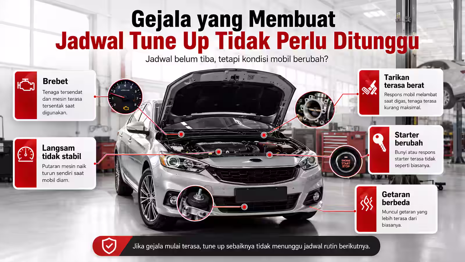 Infografis Gejala Mobil Perlu di Tune Up Segera