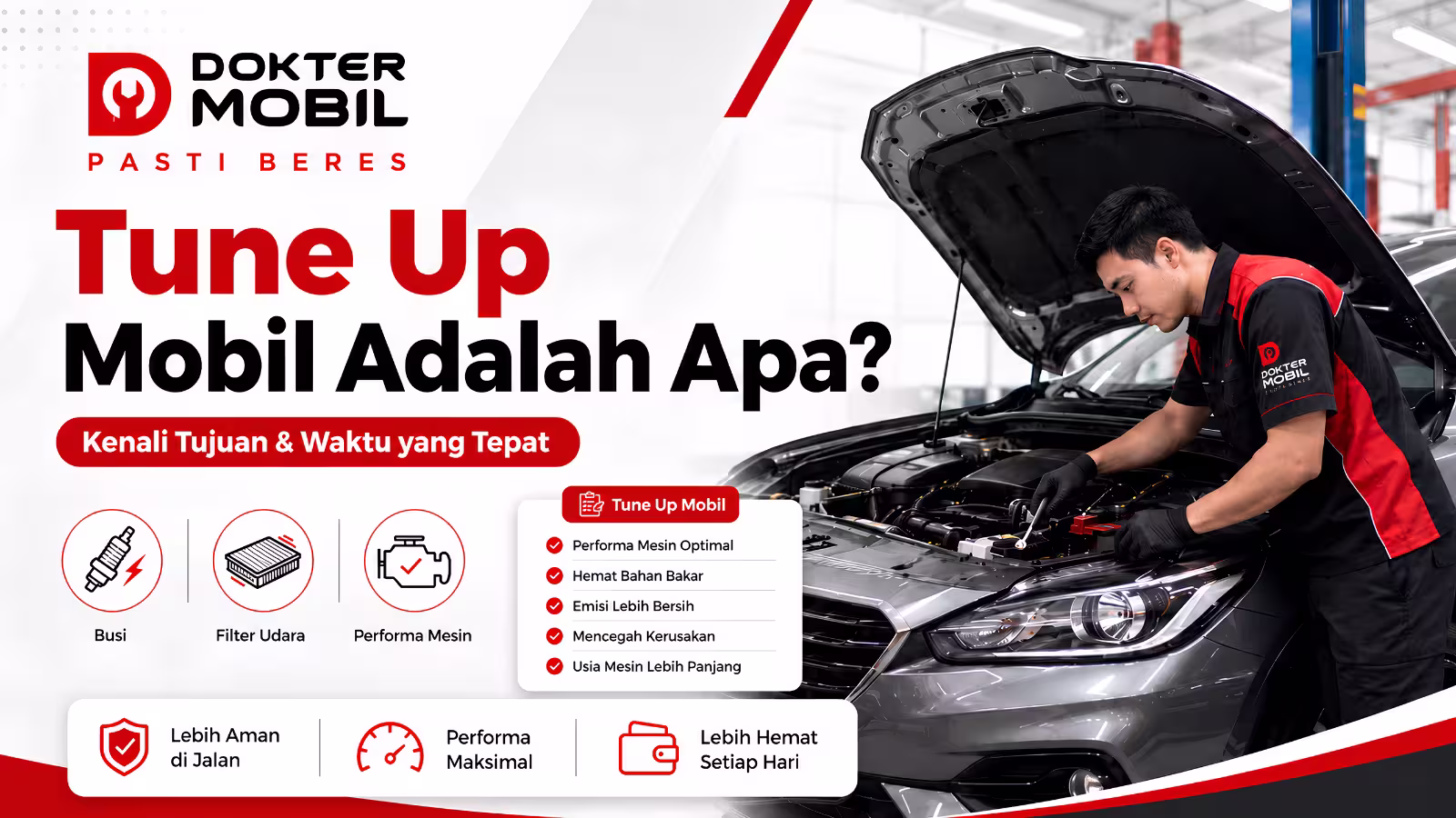 Ilustrasi tune up mobil adalah untuk panduan perawatan dan pemeriksaan mesin