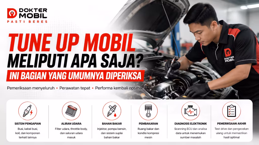 Ilustrasi tune up mobil meliputi apa saja untuk panduan perawatan dan pemeriksaan mesin